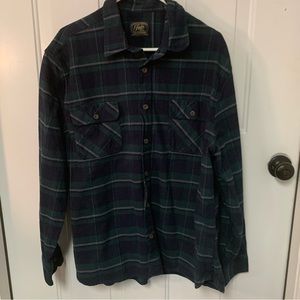 Jachs Mens Navy Green Gray Heritage Flannel Plaid Shirt Sz XXL